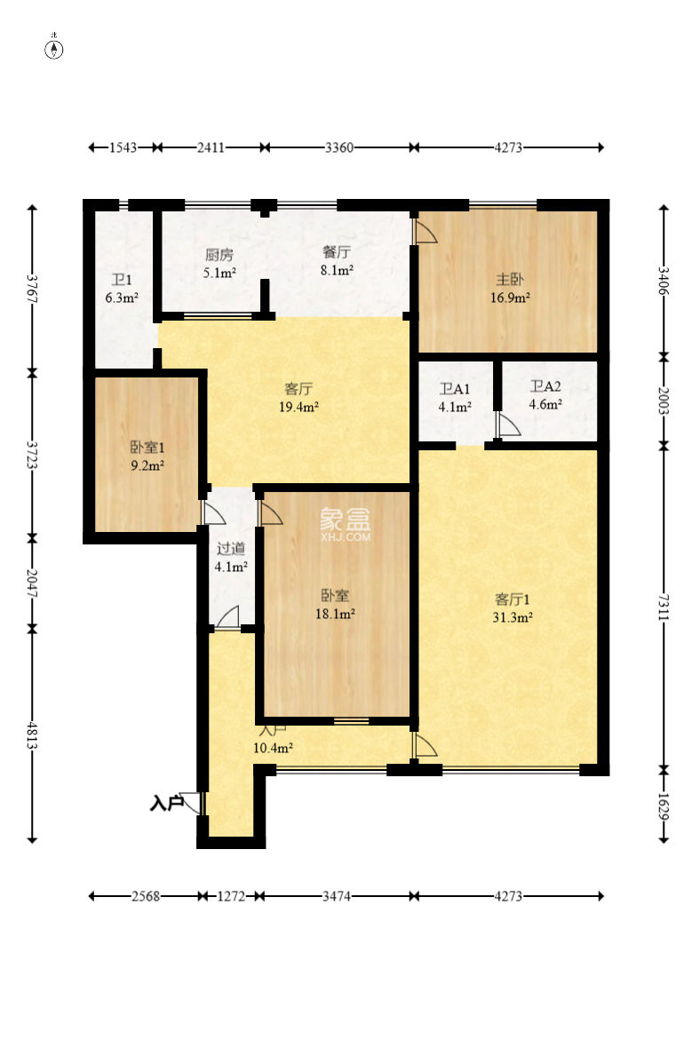 天心電腦城（朝陽麗景，朝陽麗園）  4室2廳2衛(wèi)   110.00萬