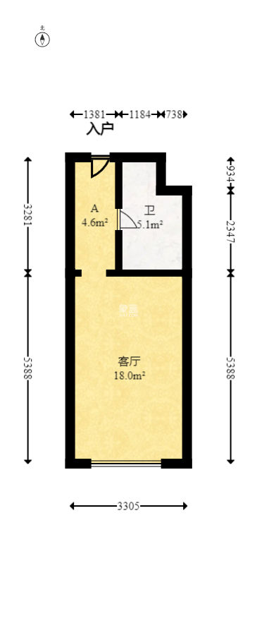 达美D6区  1室1厅1卫   24.00万