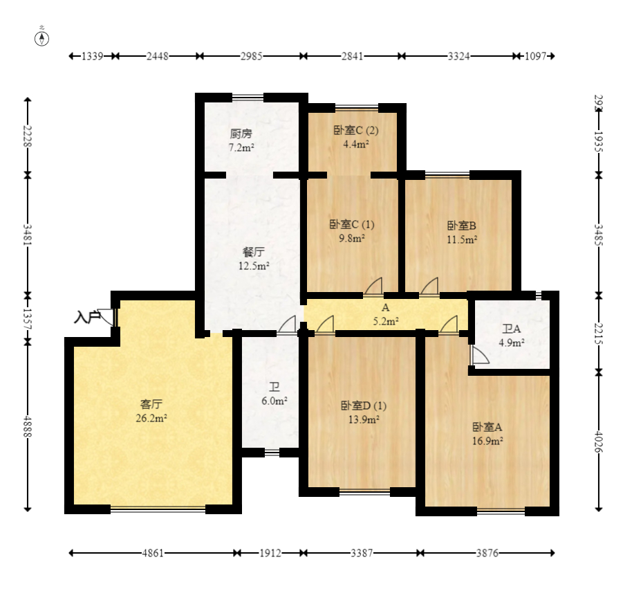 格林星城  4室2厅2卫    165.8万 格林星城  4室2厅2卫    165.8万户型图