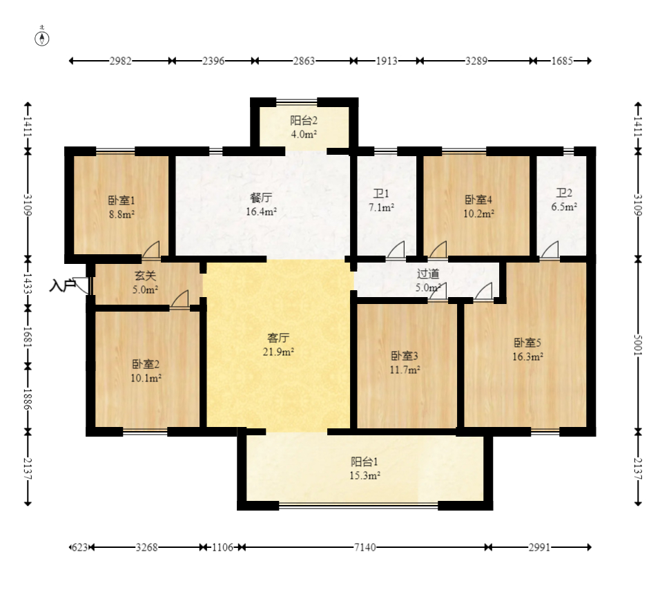润和滨江广场(润和中央广场)  5室2厅2卫    142.0万 润和滨江广场(润和中央广场)  5室2厅2卫    142.0万户型图