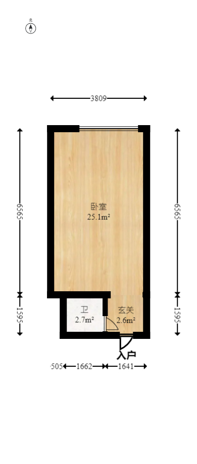上林紫郡（锦顺和园）  1室1厅1卫   32.00万室内图1