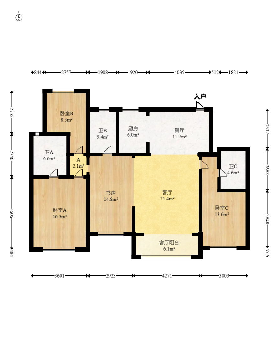 正荣滨江紫阙台  4室2厅2卫   249.00万室内图1