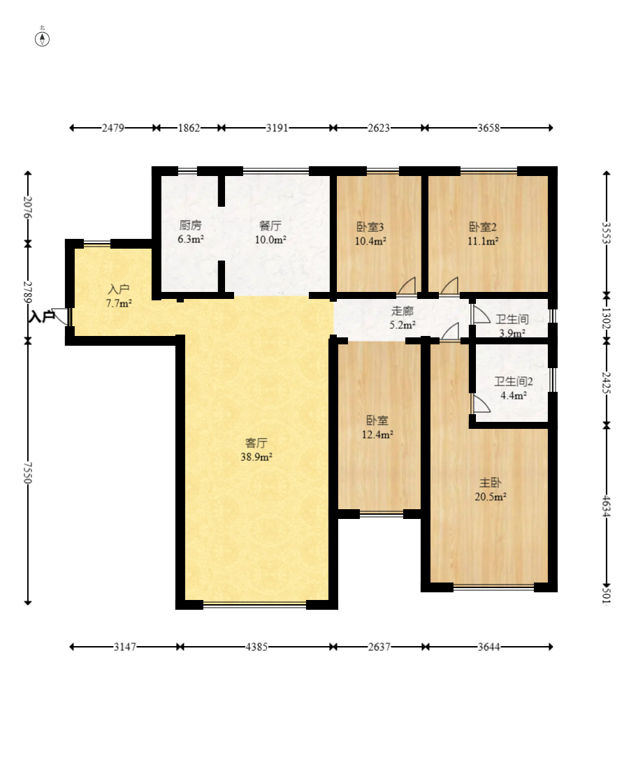 康桥长郡 4室2厅2卫 85.8万 康桥长郡 4室2厅2卫 85.8万户型图
