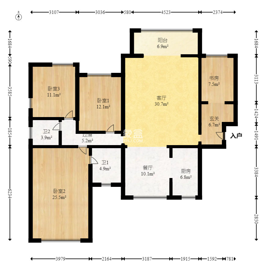 山与墅  4室2厅2卫   110.00万