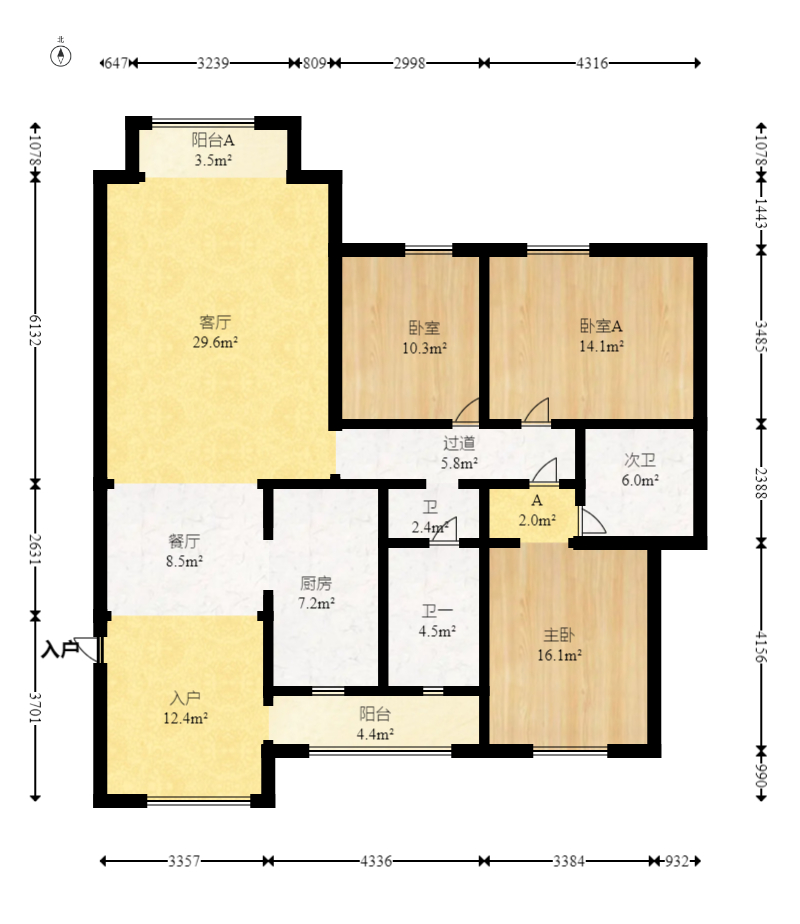 幸福洋房  3室2厅2卫    69.0万 幸福洋房  3室2厅2卫    69.0万户型图