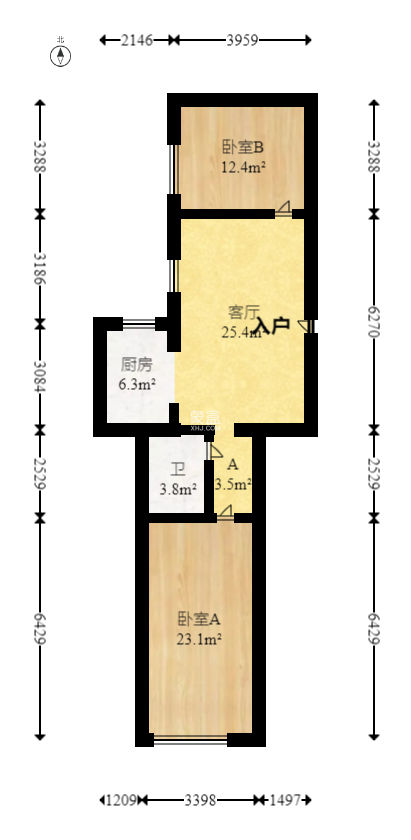 福圣园  2室1厅1卫   66.80万