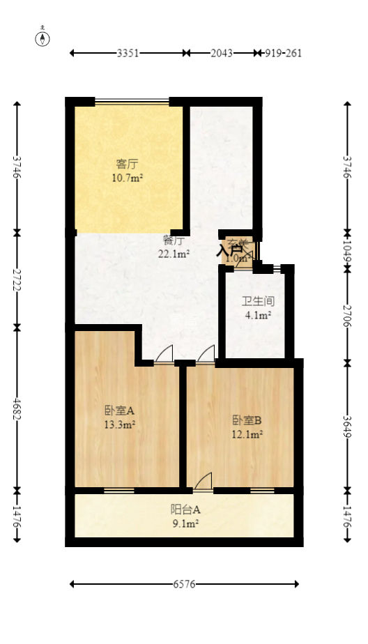 天心区政府机关宿舍（燕子岭正街17栋）  2室2厅1卫   54.80万