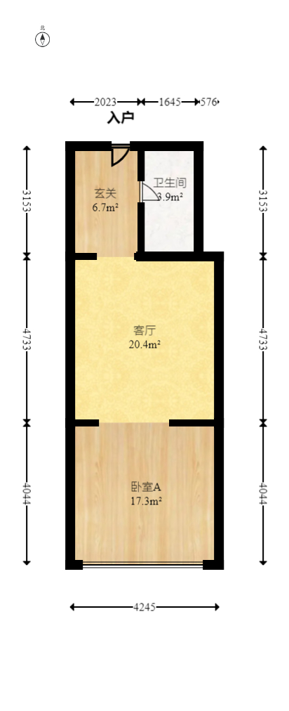 摩天一号  1室1厅1卫   42.80万室内图1