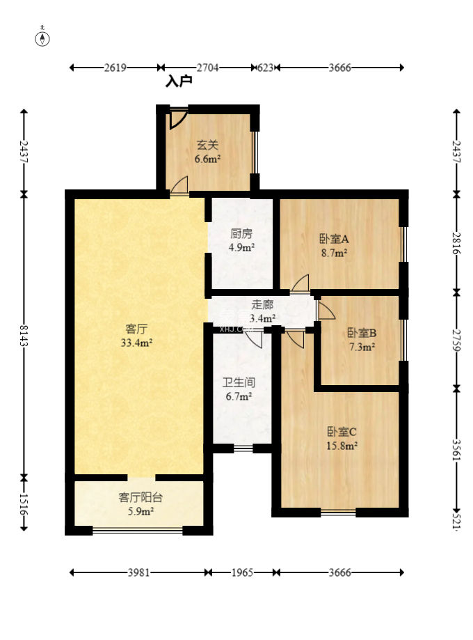 中建芙蓉嘉苑  3室2厅1卫   94.00万