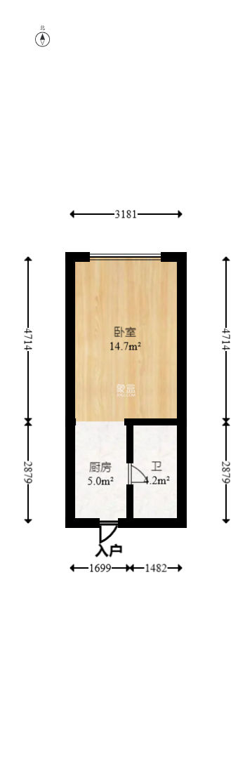 龙湖湘江星座（祺鑫星座公寓）  1室1厅1卫   23.80万