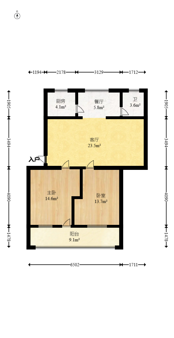 建湘南路153号  2室1厅1卫   59.80万室内图1
