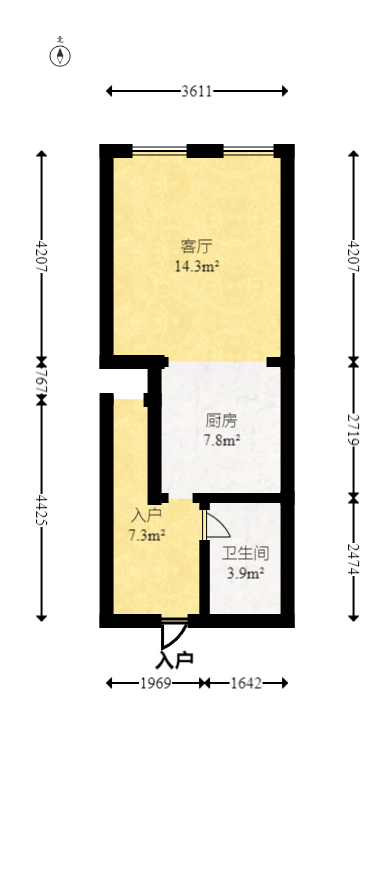 中交广场公寓  2室2厅2卫   45.00万室内图1