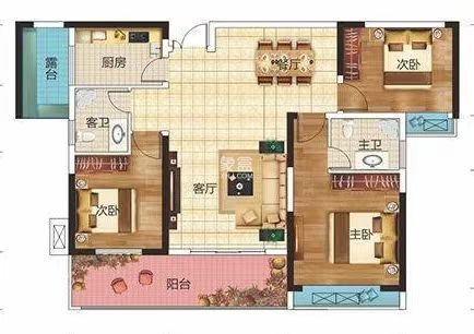 亿都漫城  3室2厅1卫    58.0万