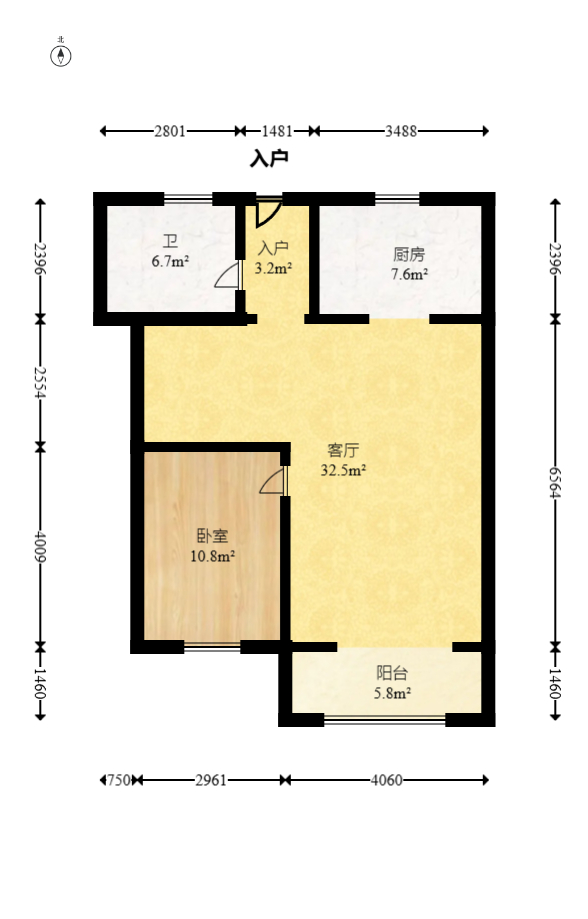 永宏万家里 3室2厅2卫 79.8万 永宏万家里 3室2厅2卫 79.8万户型图
