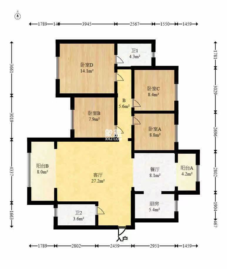 臻园  4室2厅2卫   142.00万