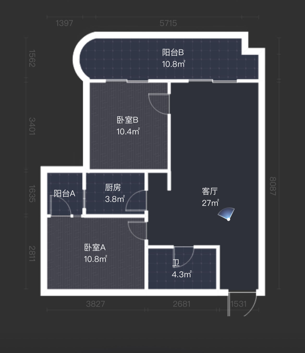 远大购物广场  2室2厅1卫   109.50万室内图1