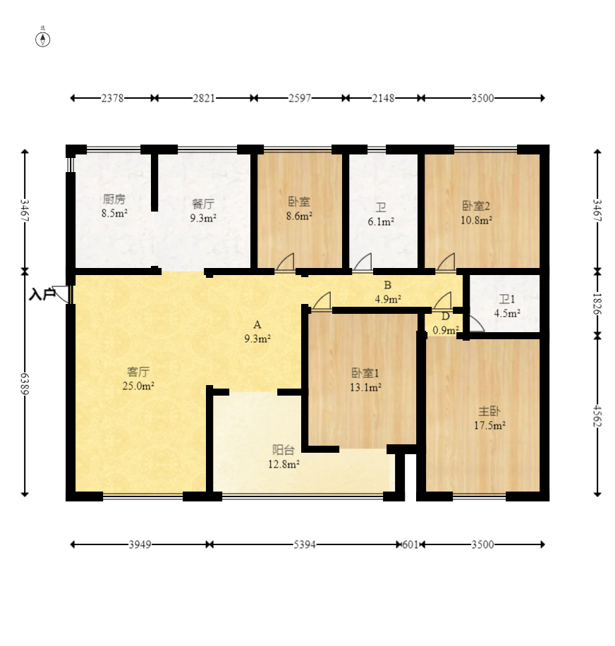 圆梦完美生活 4室2厅2卫 82.0万 圆梦完美生活 4室2厅2卫 82.0万户型图