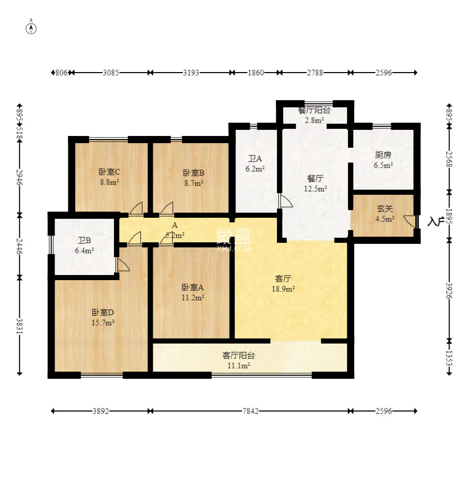 诺德滨江逸园（中铁逸园）  4室2厅2卫    178.0万