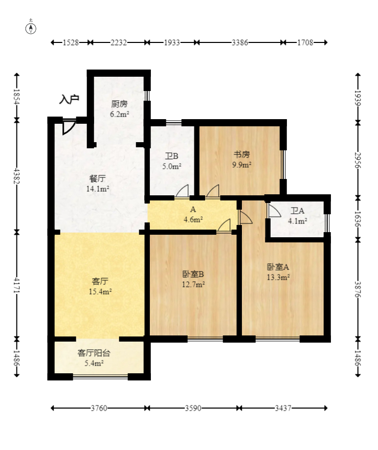 钰龙天下二期（钰龙佳园）  3室2厅1卫   257.00万室内图1