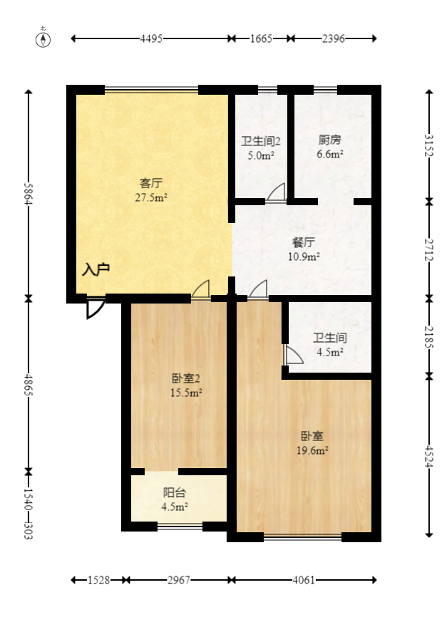 泉塘小区  3室2厅2卫   45.00万室内图1
