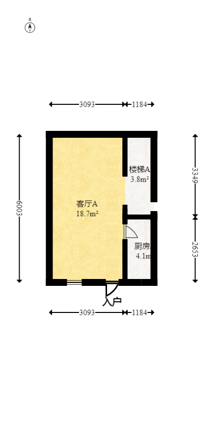 妙高峰散盘  1室0厅0卫    130.0万室内图1