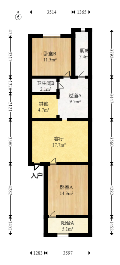 向东南社区  2室1厅1卫   45.00万室内图1