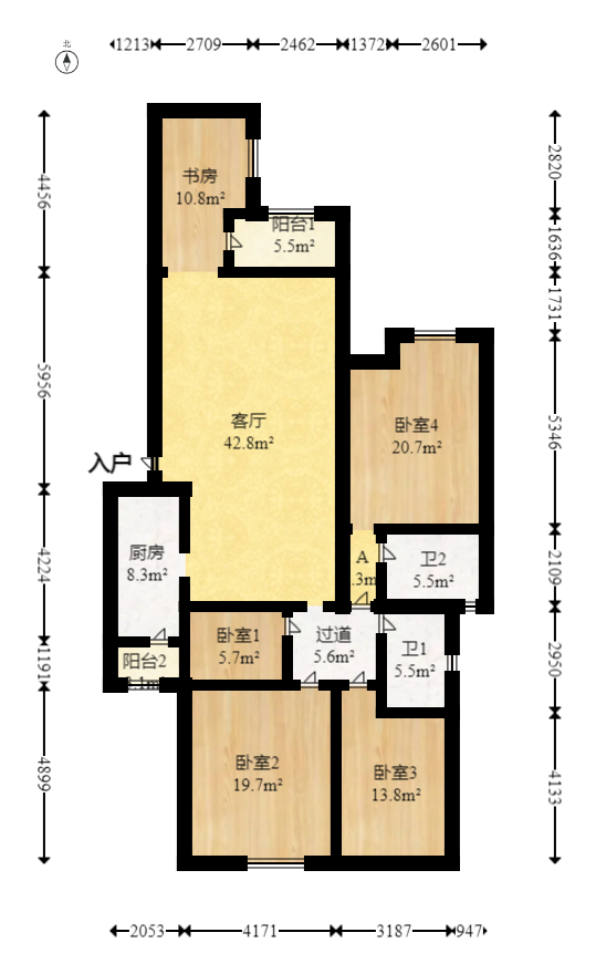 南山苏迪亚诺  4室2厅2卫    90.0万室内图1