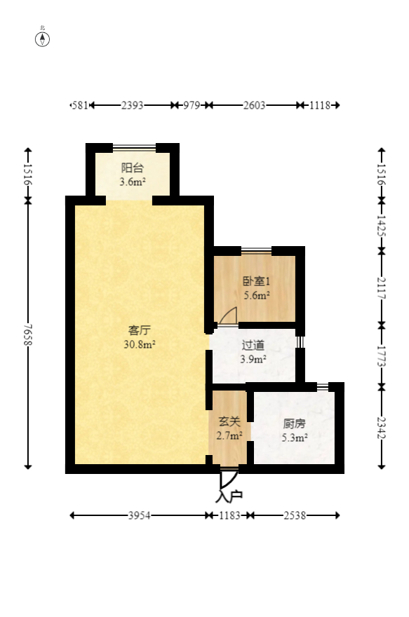 勤诚达境界城  4室2厅2卫   88.00万室内图1