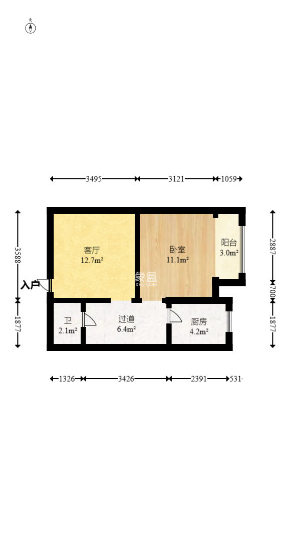 左岸右岸  1室1厅1卫   38.00万