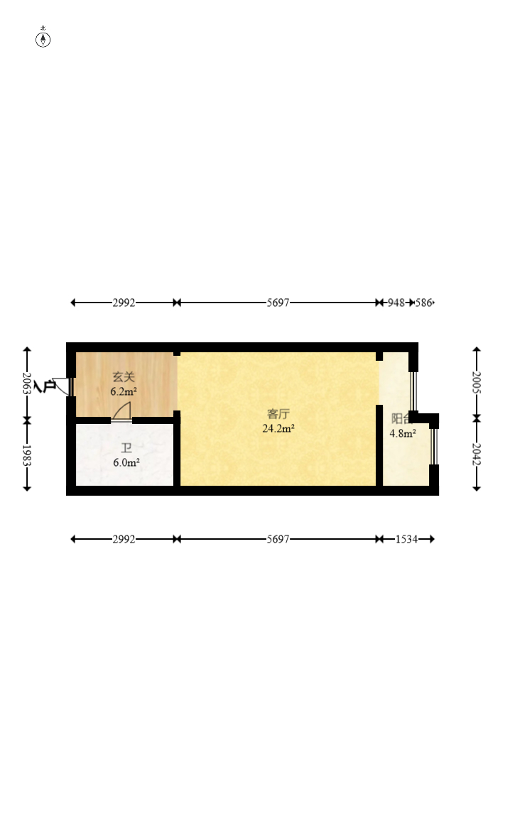 福晟钱隆国际(晟冉景苑)  1室1厅1卫    30.0万 福晟钱隆国际(晟冉景苑)  1室1厅1卫    30.0万户型图