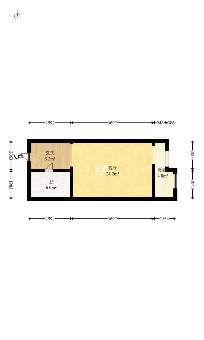 福晟钱隆国际（晟冉景苑）  1室1厅1卫    30.0万