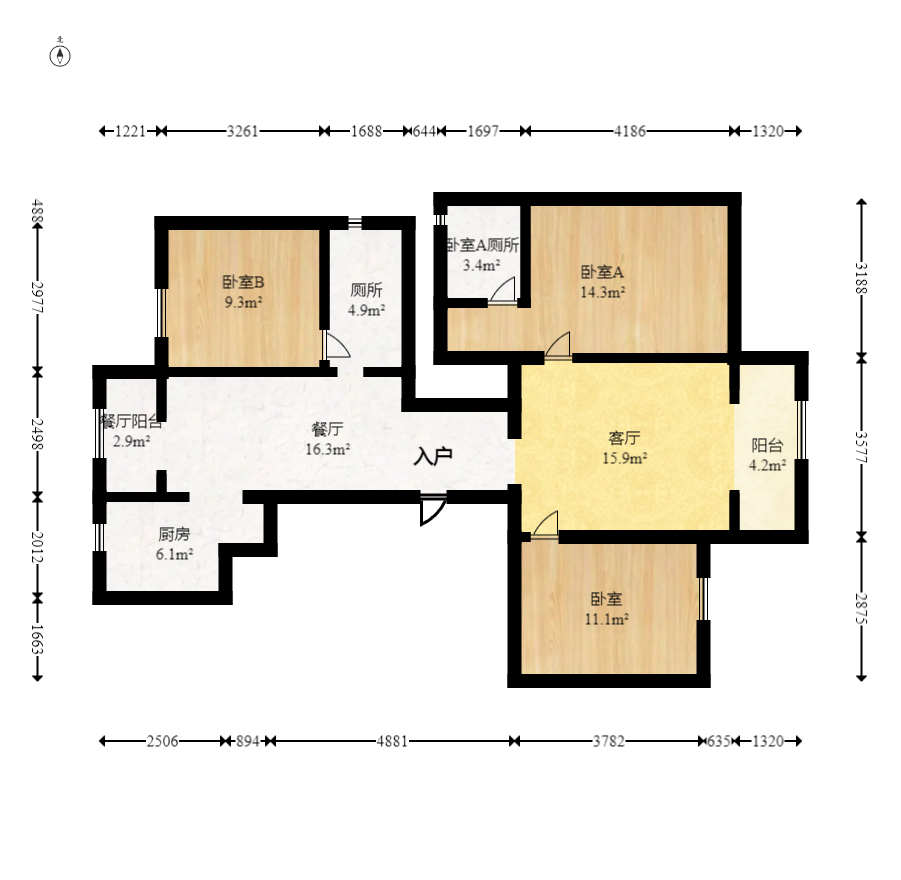 建发电建江山悦  3室2厅2卫   175.00万室内图1
