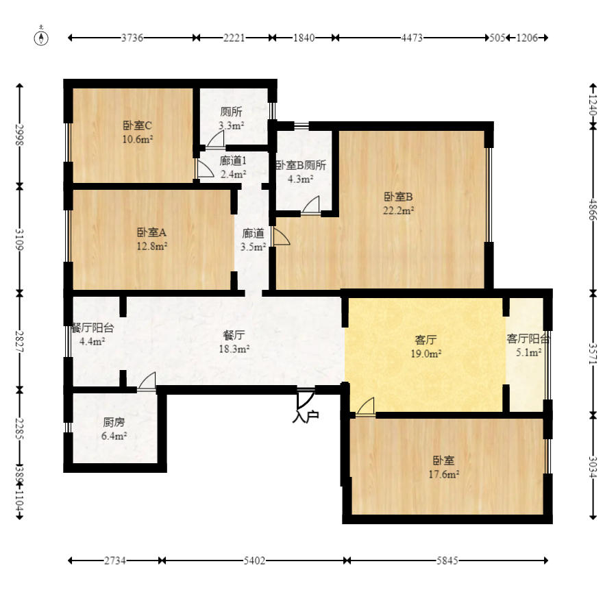 建发电建江山悦  4室2厅2卫   257.00万室内图1