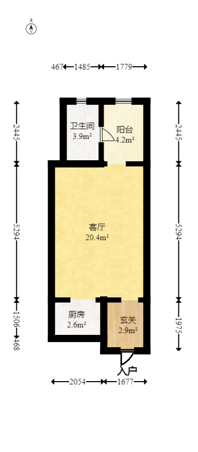 中建芙蓉嘉苑  1室1厅1卫   32.00万室内图1