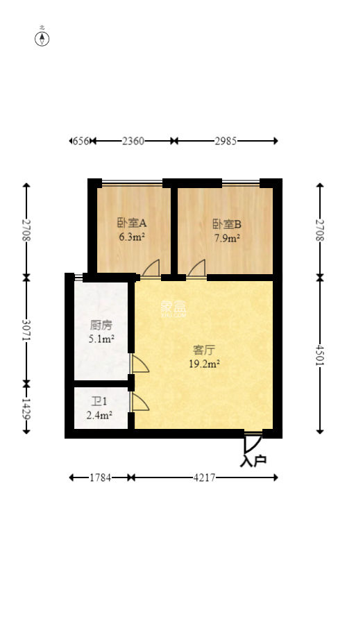 欧亚达国际广场  2室1厅1卫   43.80万