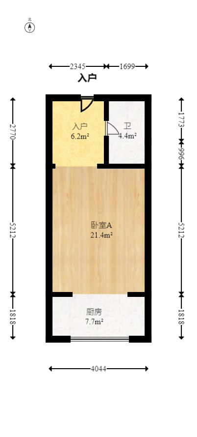 宏聚地中海  1室1厅1卫   32.00万室内图1