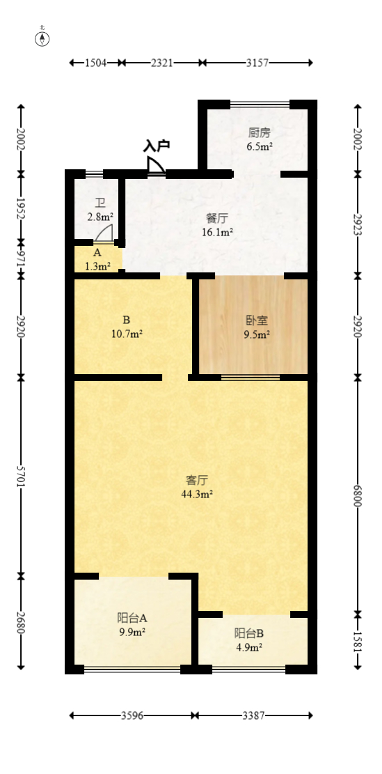 龙湾国际别墅  5室3厅2卫   329.00万室内图1