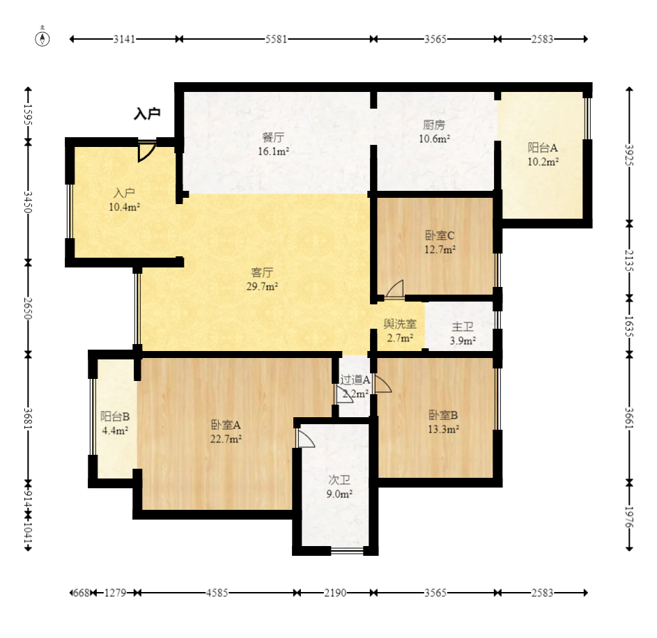 奥林匹克花园 3室2厅2卫 178.5万 奥林匹克花园 3室2厅2卫 178.5万户型图