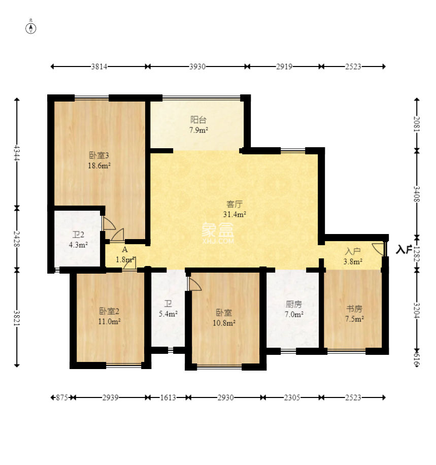 北京御园一二期（国泰嘉园）  4室2厅2卫    168.0万