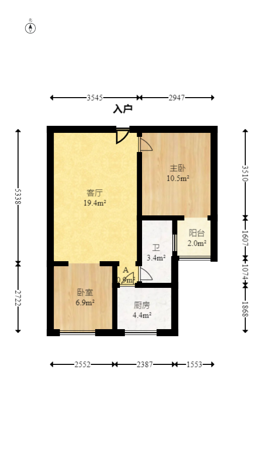湘域相遇  2室1厅1卫   60.00万室内图1