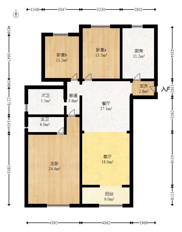 惠天然梅岭国际 3室2厅2卫 150.0万 惠天然梅岭国际 3室2厅2卫 150.0万户型图