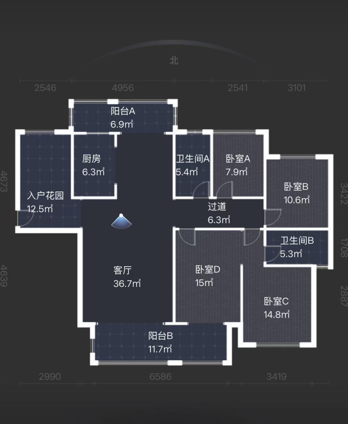 中泰财富湘江 4室2厅2卫 113.0万 中泰财富湘江 4室2厅2卫 113.0万室内图