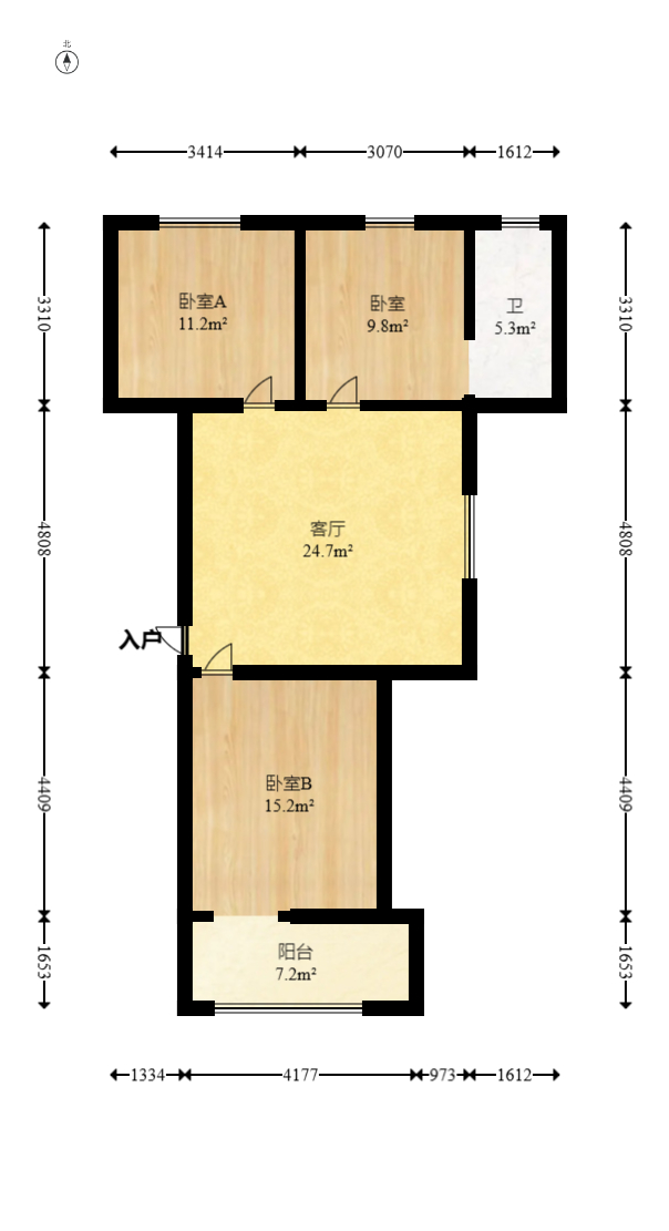 兴汉华庭 2室2厅1卫 78.0万 兴汉华庭 2室2厅1卫 78.0万户型图