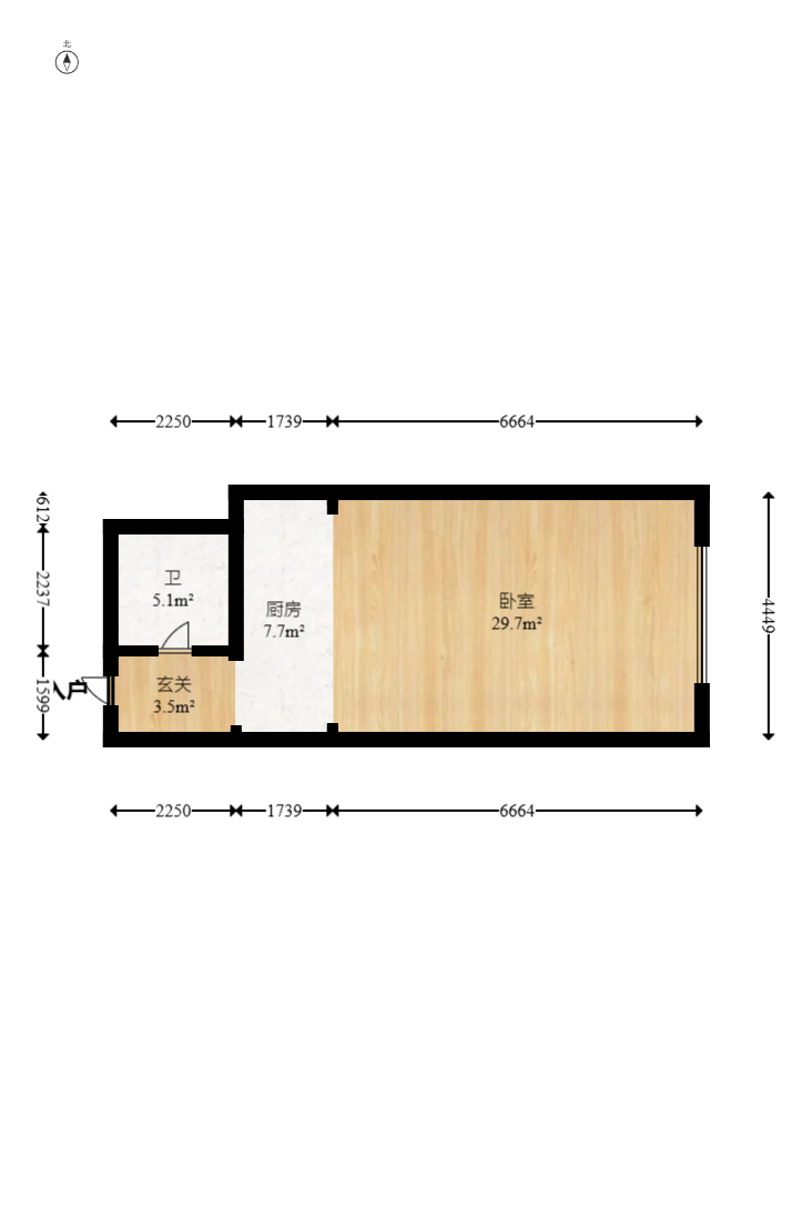 公园9号大都会  1室1厅1卫   80.00万室内图1