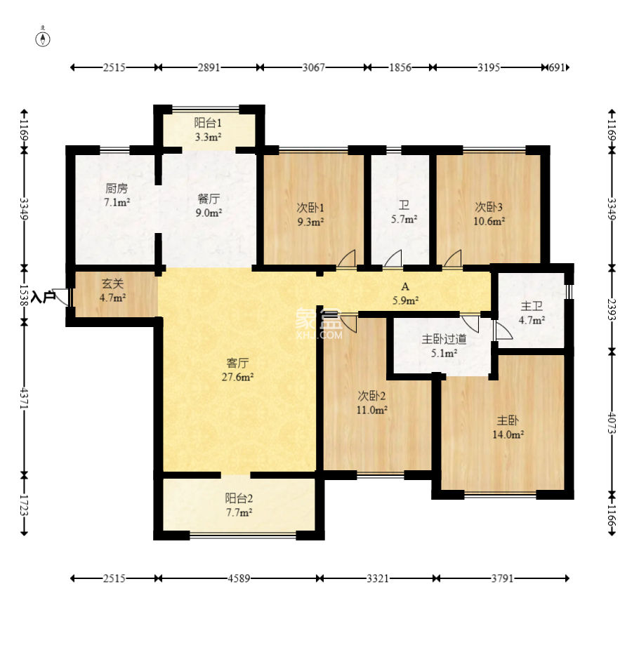 地铁中建江山玖樾  4室2厅2卫   166.00万