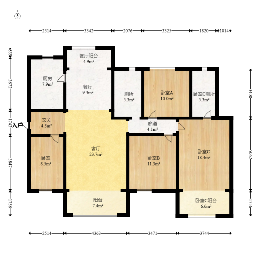 保利天汇  4室2厅2卫   230.00万室内图1