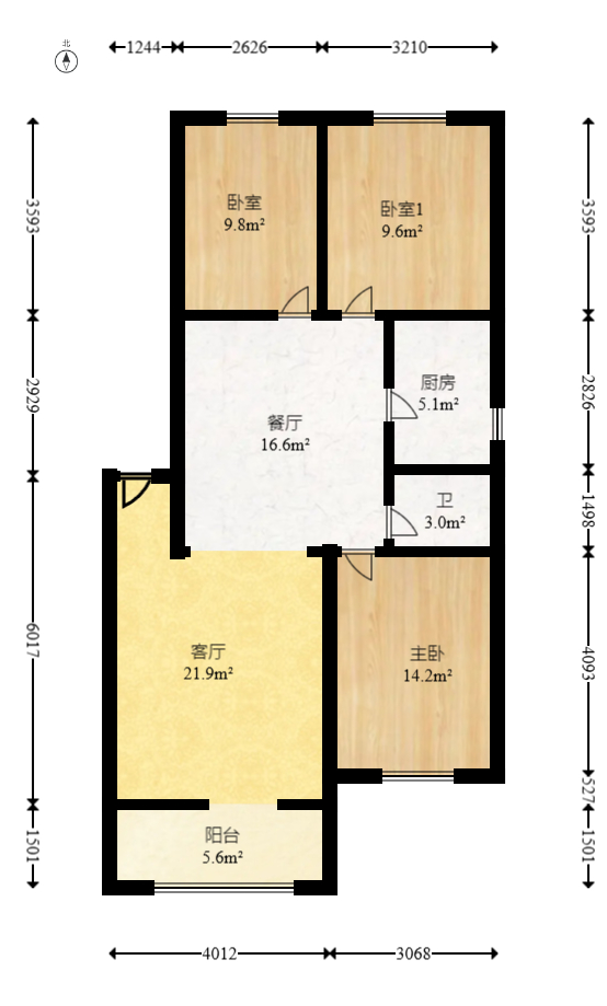 湘瑞家园 3室2厅1卫 46.8万 湘瑞家园 3室2厅1卫 46.8万户型图