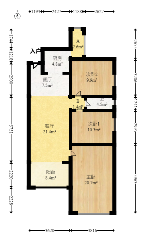 方略城市广场 3室2厅1卫 67.8万 方略城市广场 3室2厅1卫 67.8万户型图
