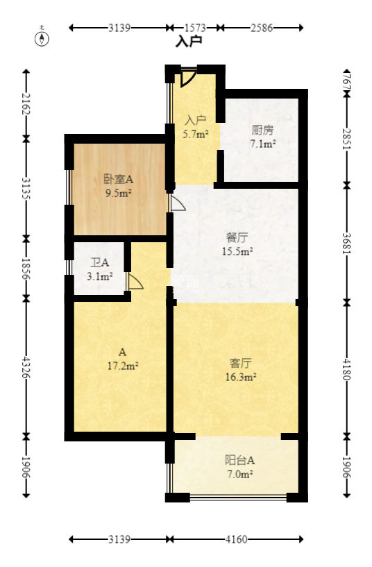 森林城  2室1厅1卫   72.00万
