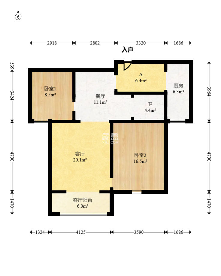 鑫远湘府华城  2室2厅2卫    95.0万
